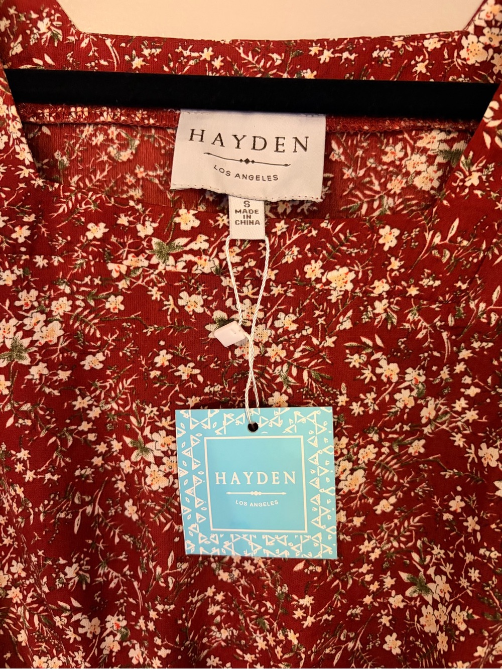 NWT Hayden Los Angeles Floral Tie Waist Midi Dress S - Picture 3 of 3